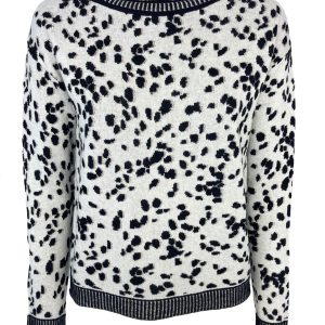 MAGLIA DONNA FANTASIA BLACK/WHITE MISTO LANA
