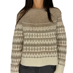 PULLOVER DONNA ORO/BEIGE A FANTASIA
