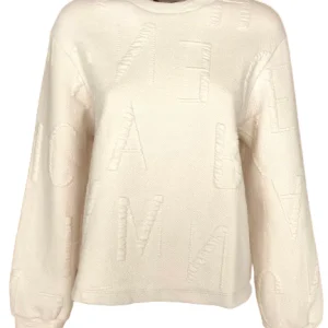 MAGLIA DONNA BIANCA CON LOGO ALL-OVER