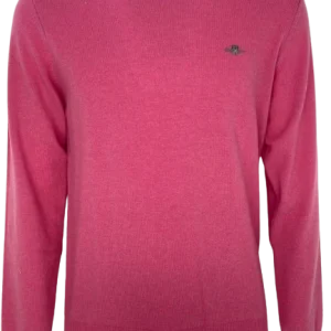 PULLOVER UOMO FUCSIA GIROCOLLO 100% LANA