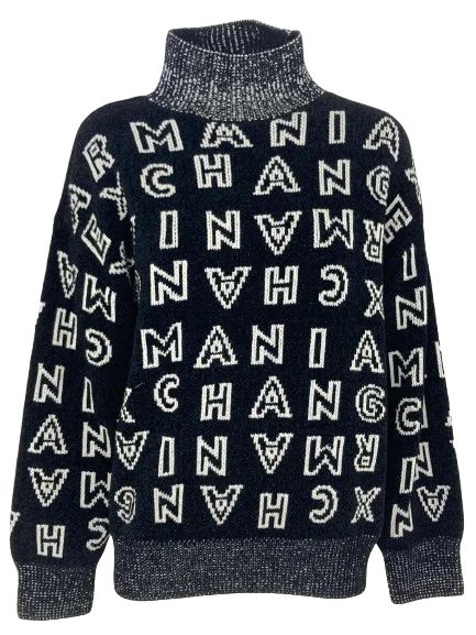 MAGLIA DONNA BIANCO/NERA CON LOGO - immagine 2