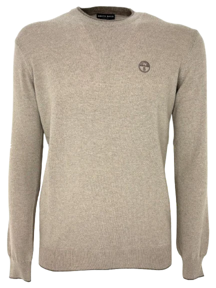 PULLOVER UOMO BEIGE GIROCOLLO