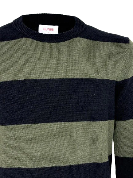 PULLOVER UOMO GIROCOLLO VERDE/NERO - immagine 3