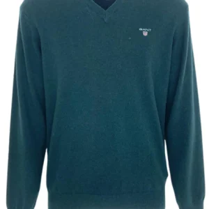 PULLOVER UOMO VERDE 100% LANA