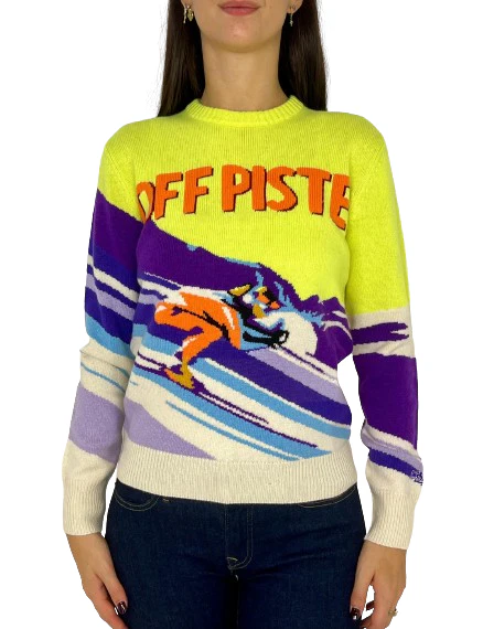 PULLOVER DONNA GIALLO/VIOLA OFF PISTE - immagine 2