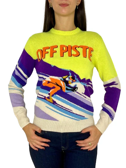 PULLOVER DONNA GIALLO/VIOLA OFF PISTE - immagine 3