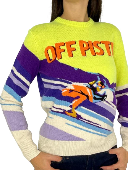 PULLOVER DONNA GIALLO/VIOLA OFF PISTE - immagine 4